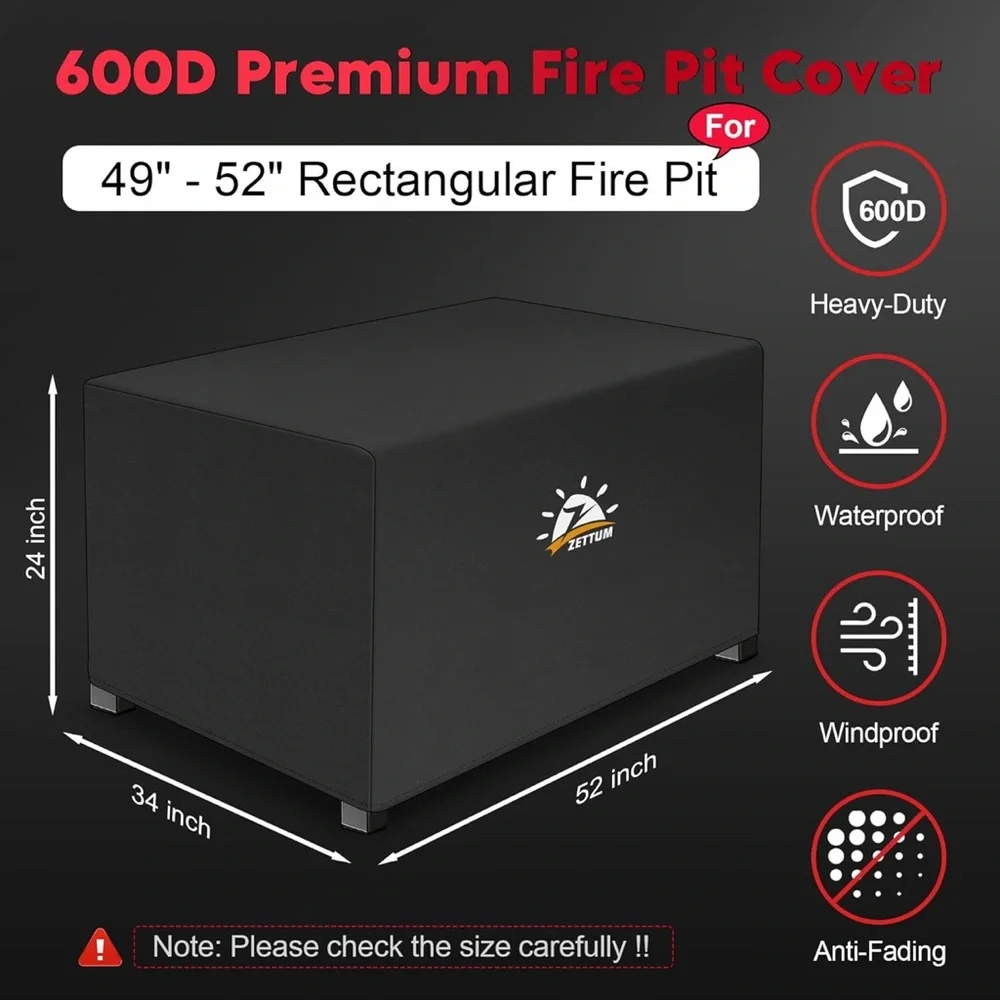 New Black Fire Pit Cover